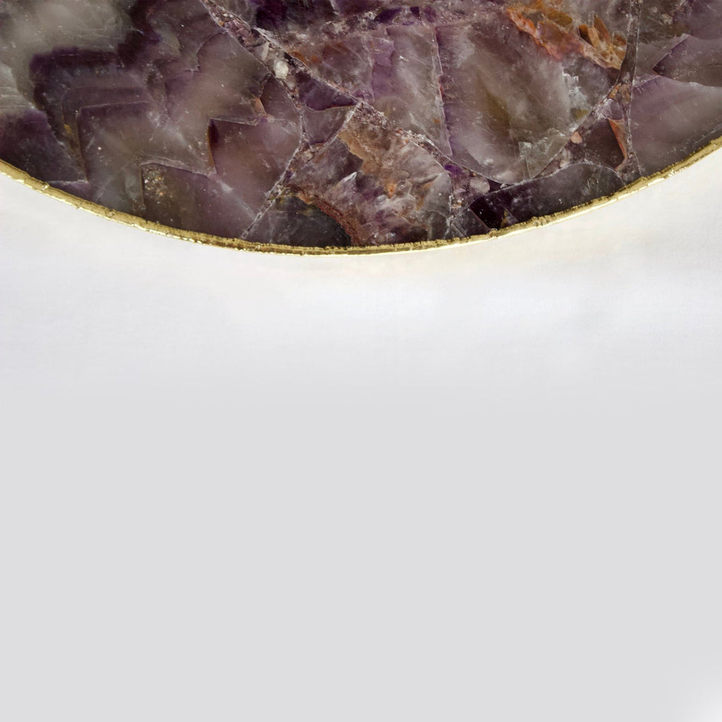 Bandeja de Ágata Ametista com Alças de Latão | Circular