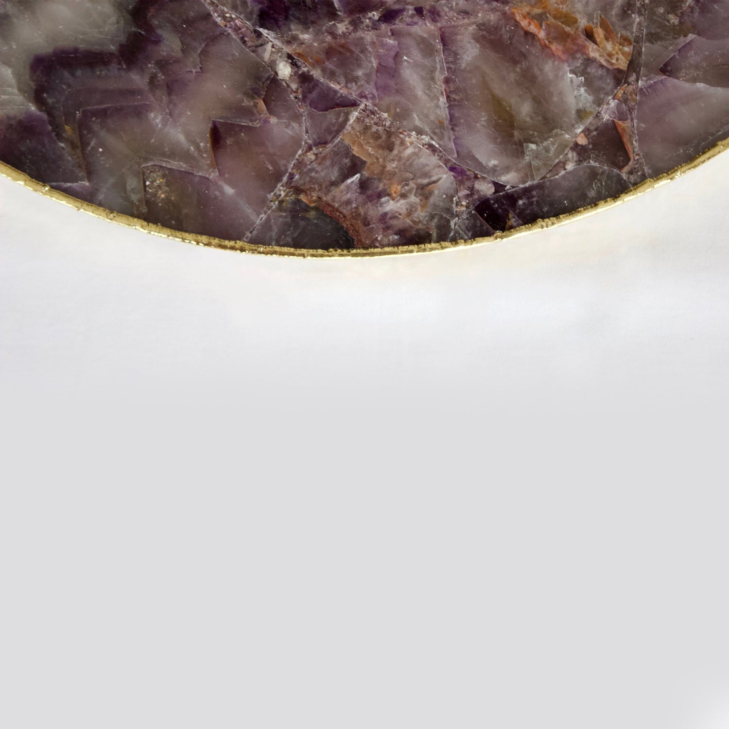 Bandeja de Ágata Ametista com Alças de Latão | Circular