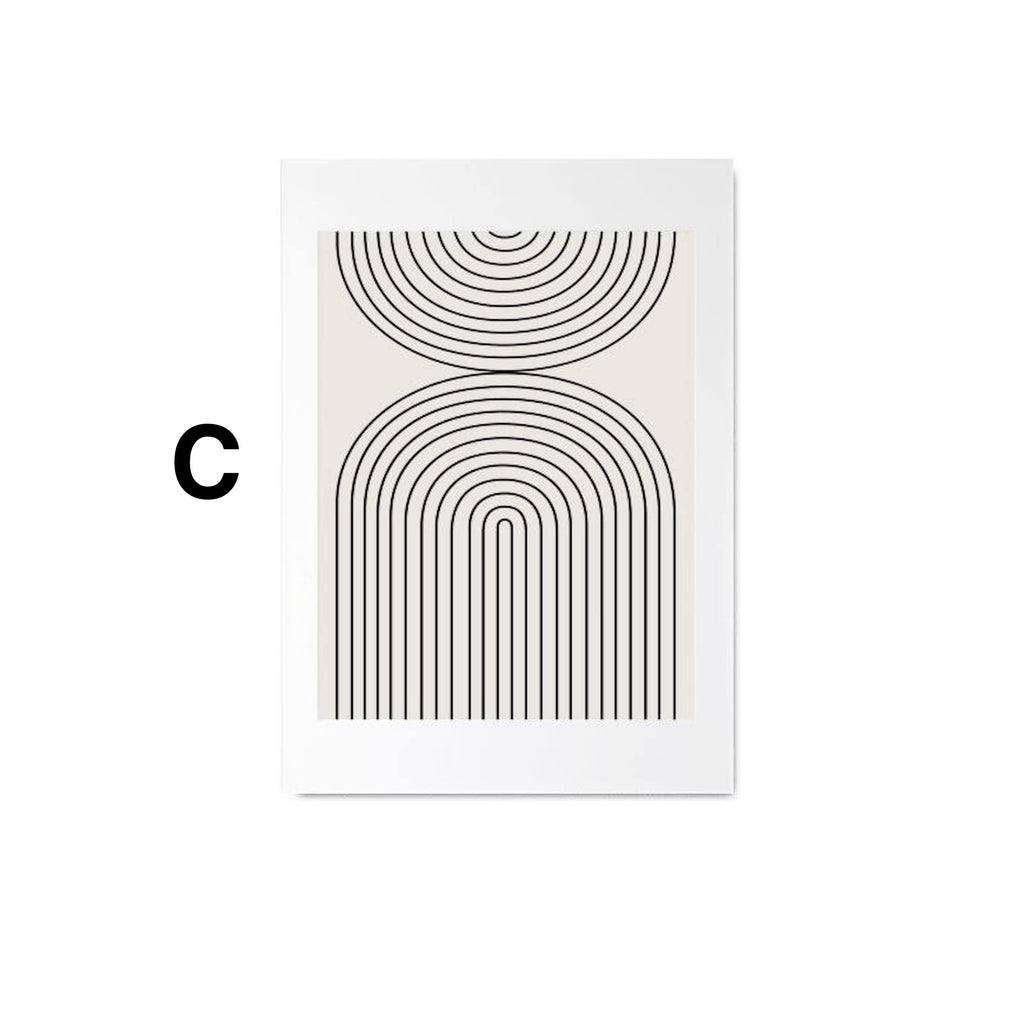 Poster Gesichter Linien und abstrakte Formen als Deko Print ohne Rahmen