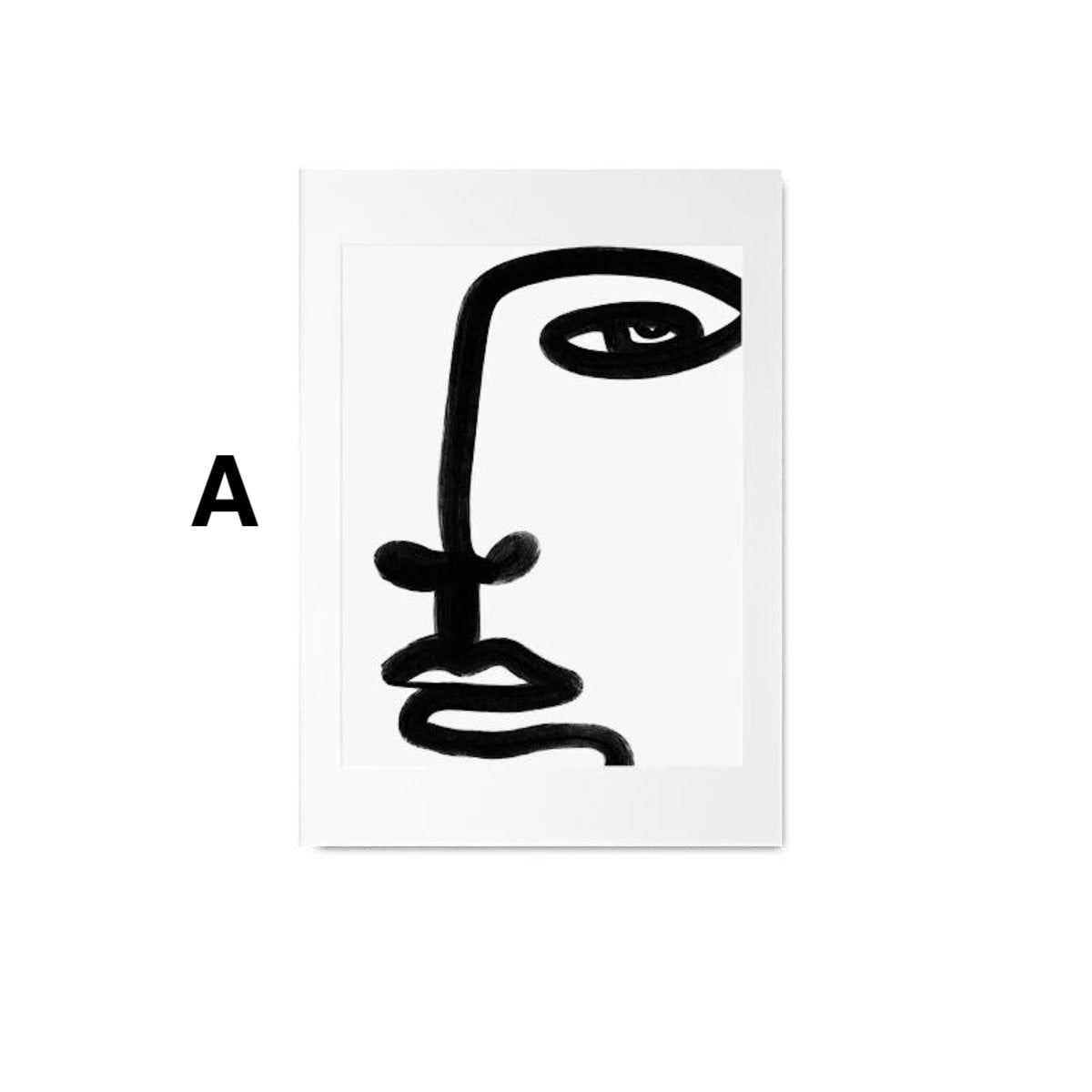 Poster Gesichter Linien und abstrakte Formen als Deko Print ohne Rahmen